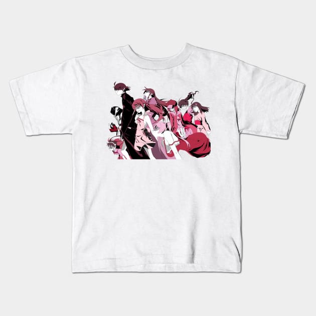 monogatari Kids T-Shirt by Miri Art